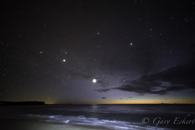 Moruya heads beach at night